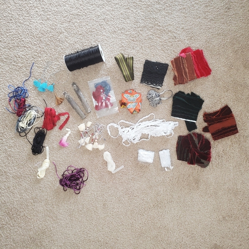 Bundle Of Ribbon Making Materials Velvet Lace Tassels